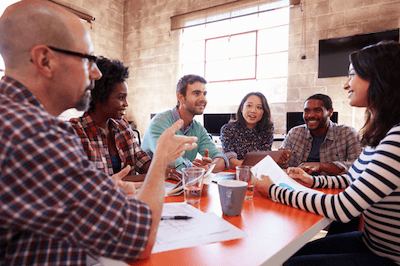group coworkers discuss around table1